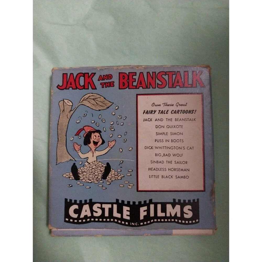 Vintage Castle Films #765 Jack and the Beanstalk 8mm Film Comp Box & Metal Reel